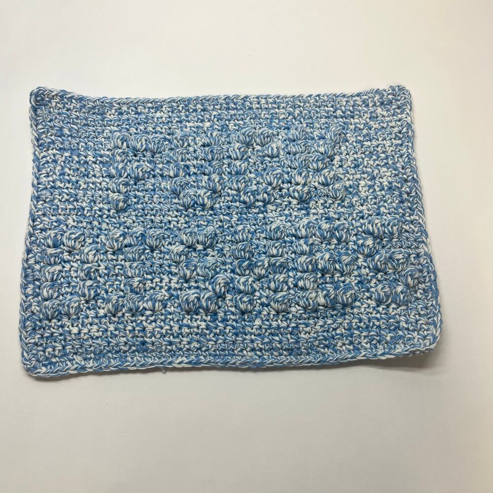 crocheted cotton xl‎ 13x9.5 dish cloth kitchen trivet f*** dishes bobble stitch